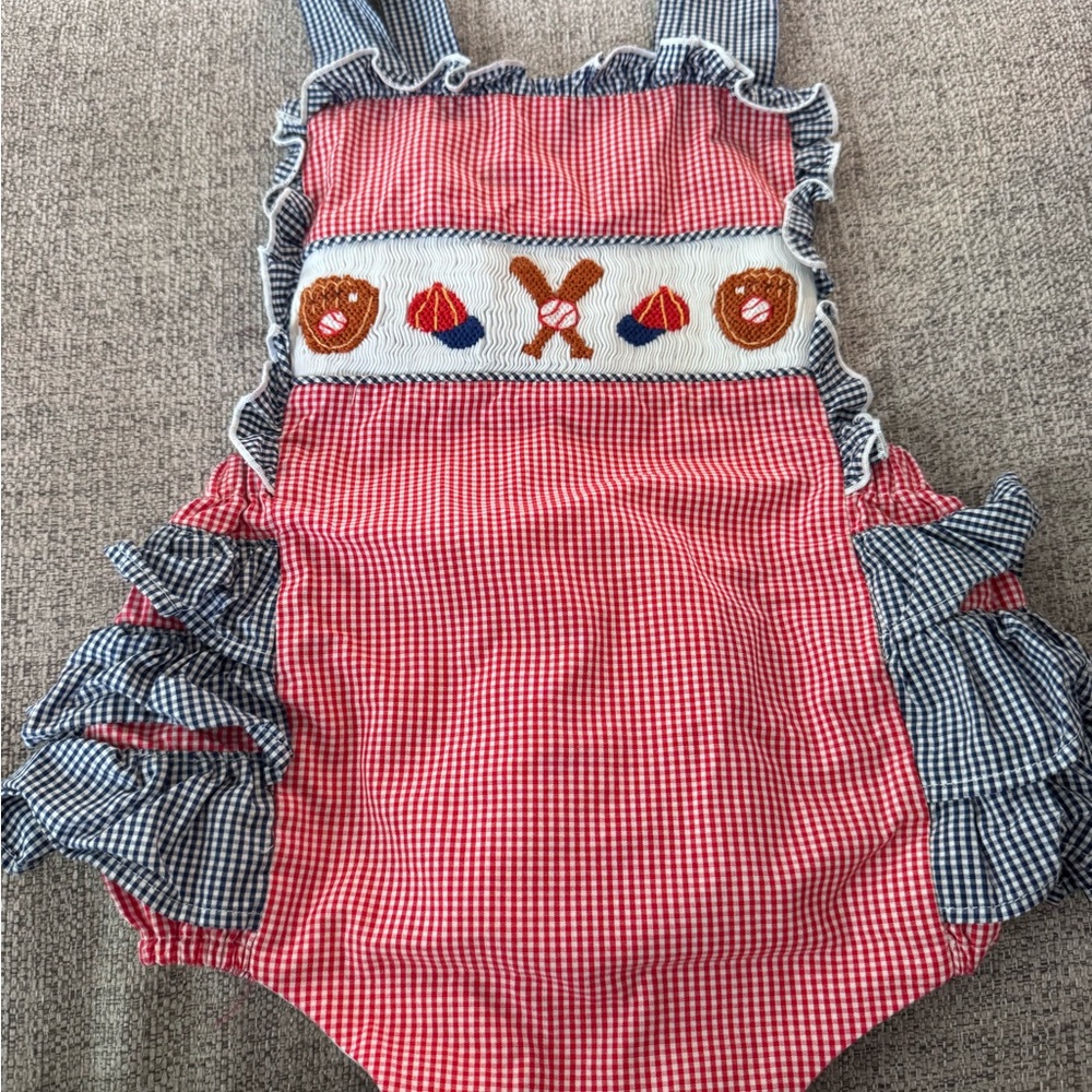 Baseball theme smock bubble